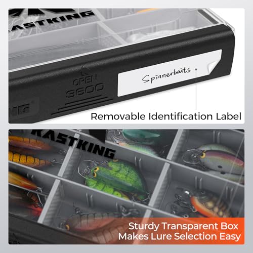 Black Waterproof Tackle Box with Removable Dividers T12086