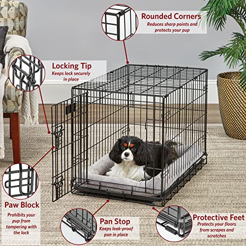 36-Inch Folding Dog Crate with Double Door Y290279
