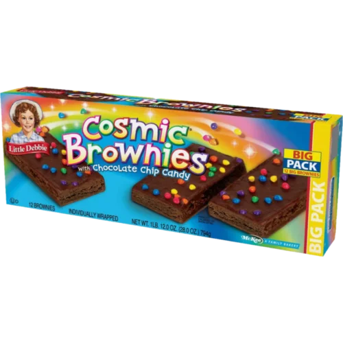 4 Big Pack Boxes Individually Wrapped Brownies with Chocolate Chip Candy X5566