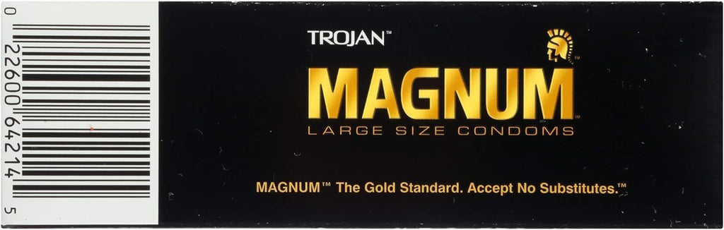 Magnum XL Size Lubricated Latex Condoms - 12 ct, Pack of 6 W216