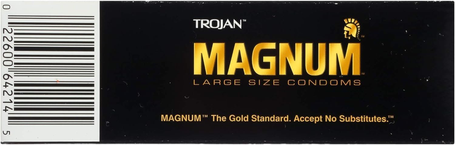Magnum XL Size Lubricated Latex Condoms - 12 ct, Pack of 6 W216