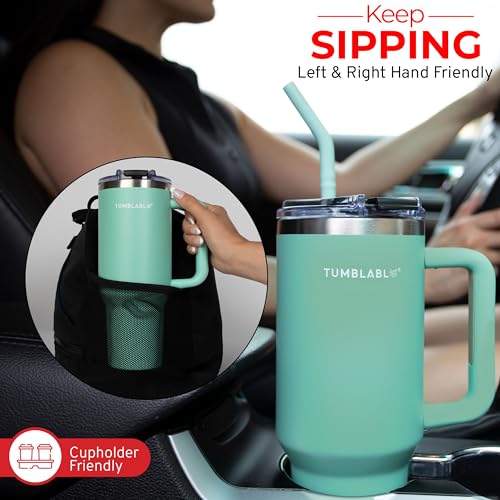 40 oz Insulated Stainless Steel Tumbler with Handle and Straw Lid G236667