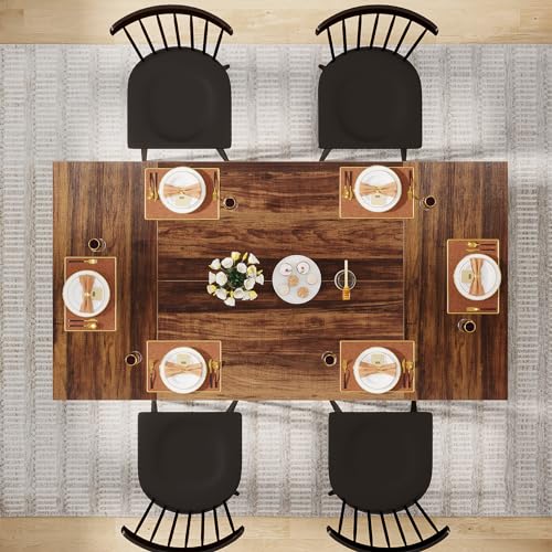 Brown Black Rectangle Dining Table C417628