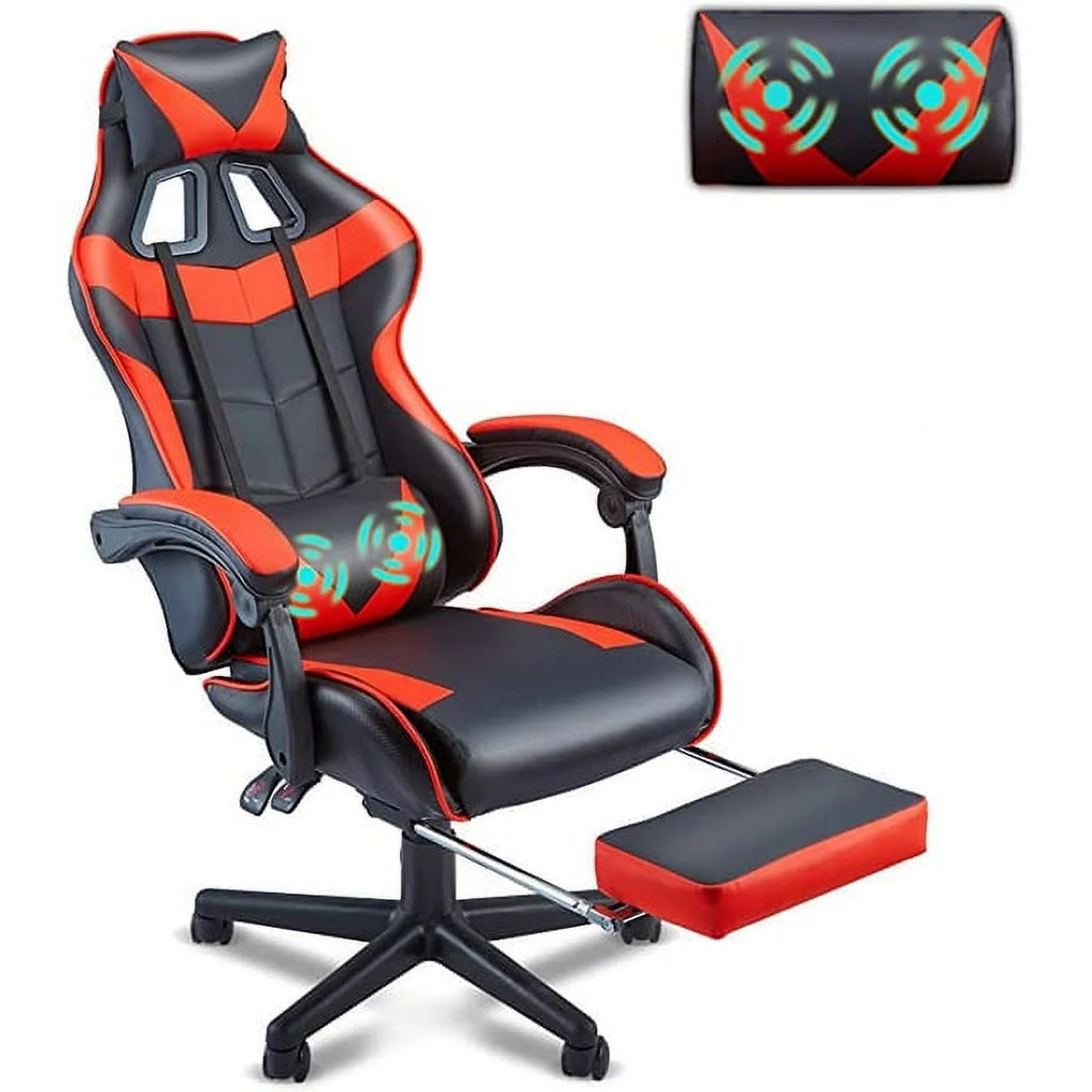 Red Ergonomic Gaming Office Chair with Footrest J83020