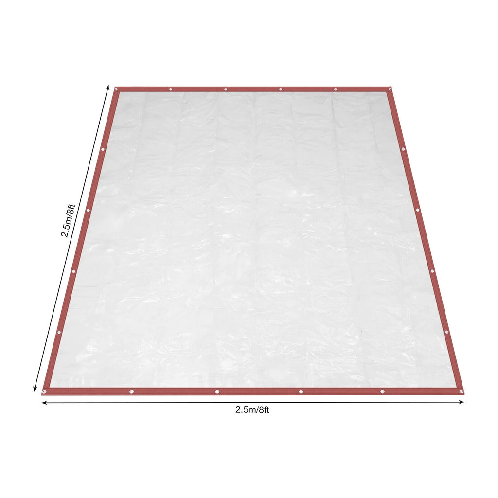 Brown PVC Clear Awning Canopy Patio Roll Up Enclosure U439