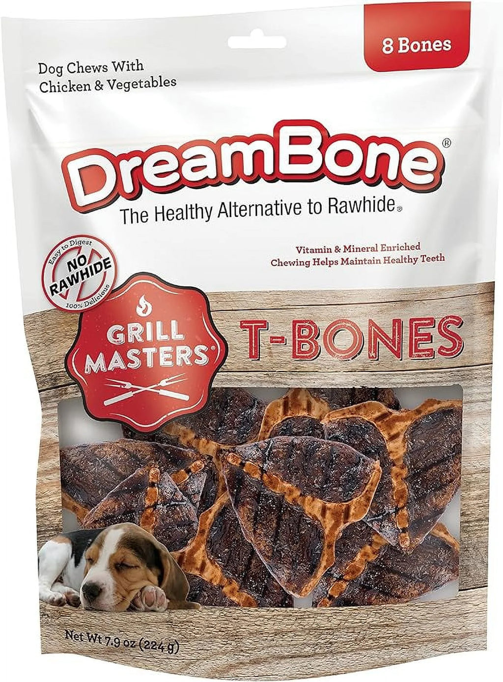 Rawhide-Free T-Bones Chews for Dogs, 8 Count Q1857