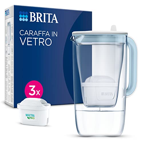 Glass Water Filter Jug Light Blue 2.5L with 3x MAXTRA PRO All-in-1 cartridge C128