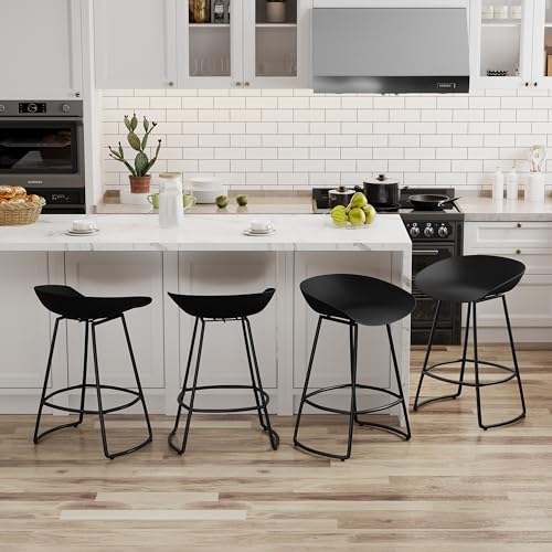 White 30" Bar Height Swivel Barstools Set of 4 T8089