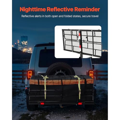 70" x 30" x 6" Folding Hitch Cargo Carrier with 500 lbs Capacity J87838