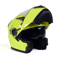 Neon Yellow Motorcycle Modular Helmet with Drop Down Visor K37827