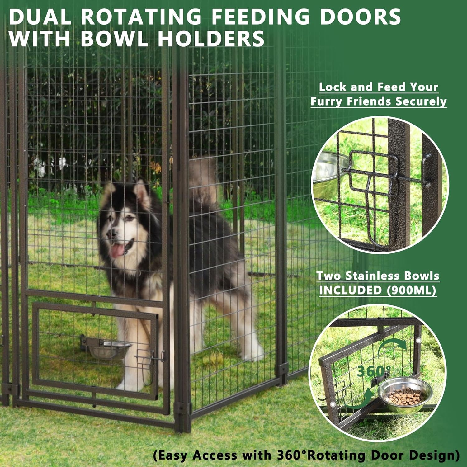 10' x 10' Large Dog Kennel with Roof and Lockable Door Q7455