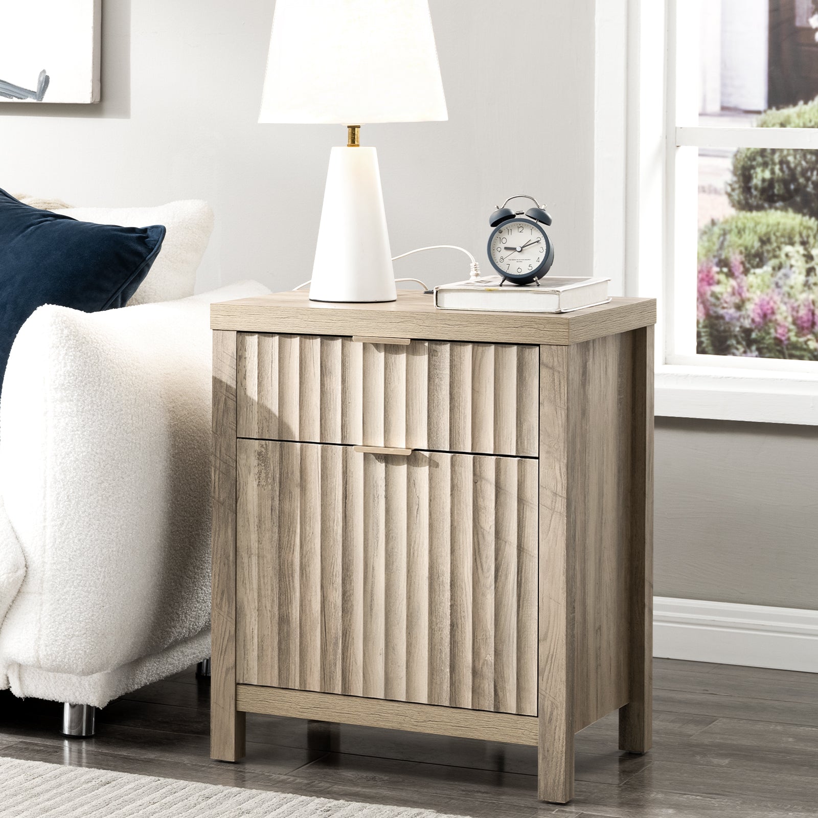 Set of 2 Nightstands with 2 Drawers F205675