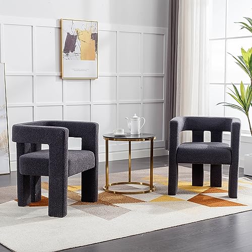 Set of 4 Green Boucle Dining Chair U950172