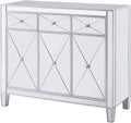 Mirrored Cabinet with Matte Silver Trim N158