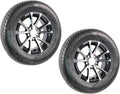 2-Pack Aluminum 5 Lug Trailer Wheel 12 in Black Rim ST145/R12 N9199