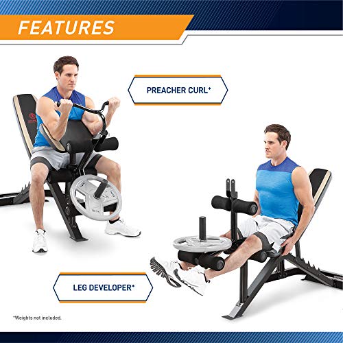 White/Black Olympic Workout Bench with Weight Rack Storage E126928