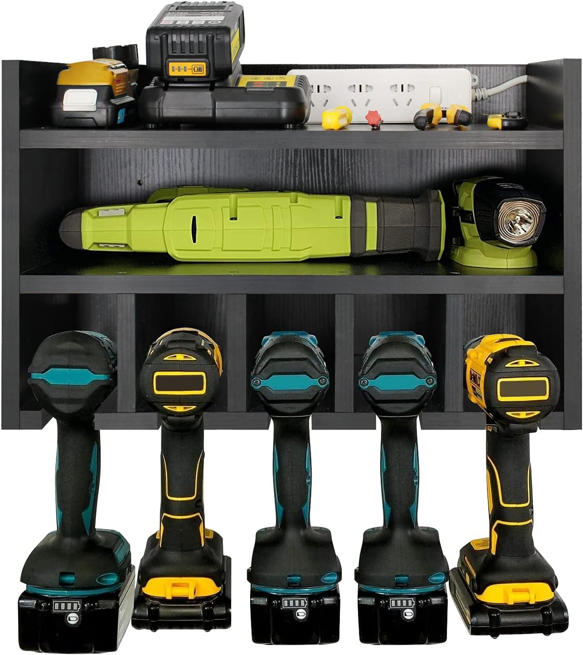 Black Wall Mount Power Tool Organizer K83159