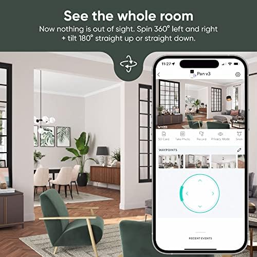 Cam Pan v3 Indoor/Outdoor IP65 1080P 360° Pan/Tilt/Zoom WiFi Security Camera, Color Night Vision A938