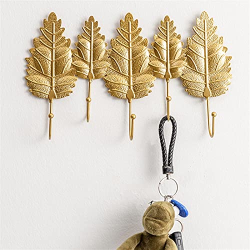 Golden Leaf Shape Wall Coat Rack L770