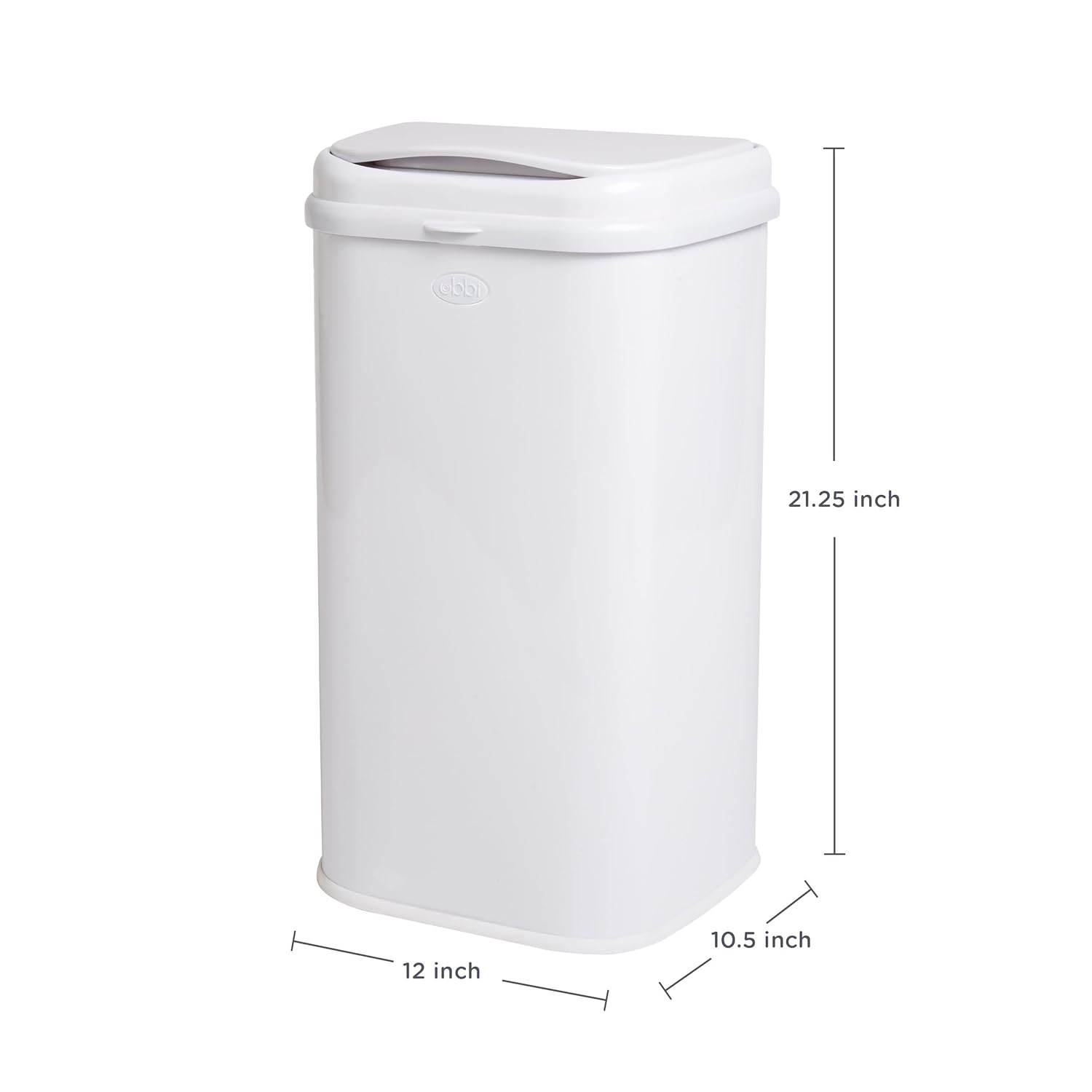 White Steel Odor Locking Diaper Pail I254