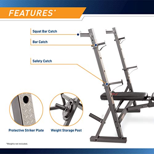 White/Black Olympic Workout Bench with Weight Rack Storage E126928