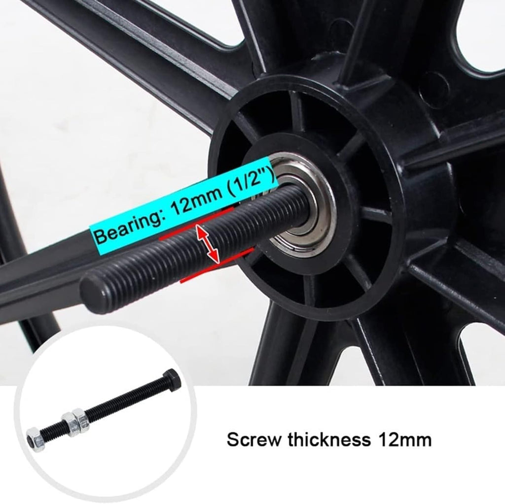 24 Inch Wheelchair Replacement Wheel, Manual Wheelchair Rear Wheel, Solid Black Tire M1615