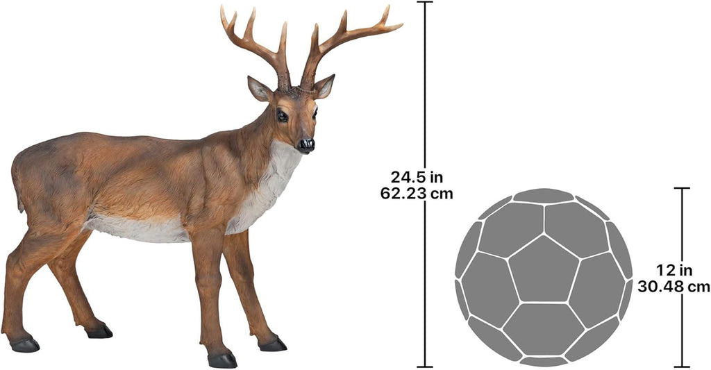 28 Inches Long Brown Handcast Polyresin Deer Statue Y2136