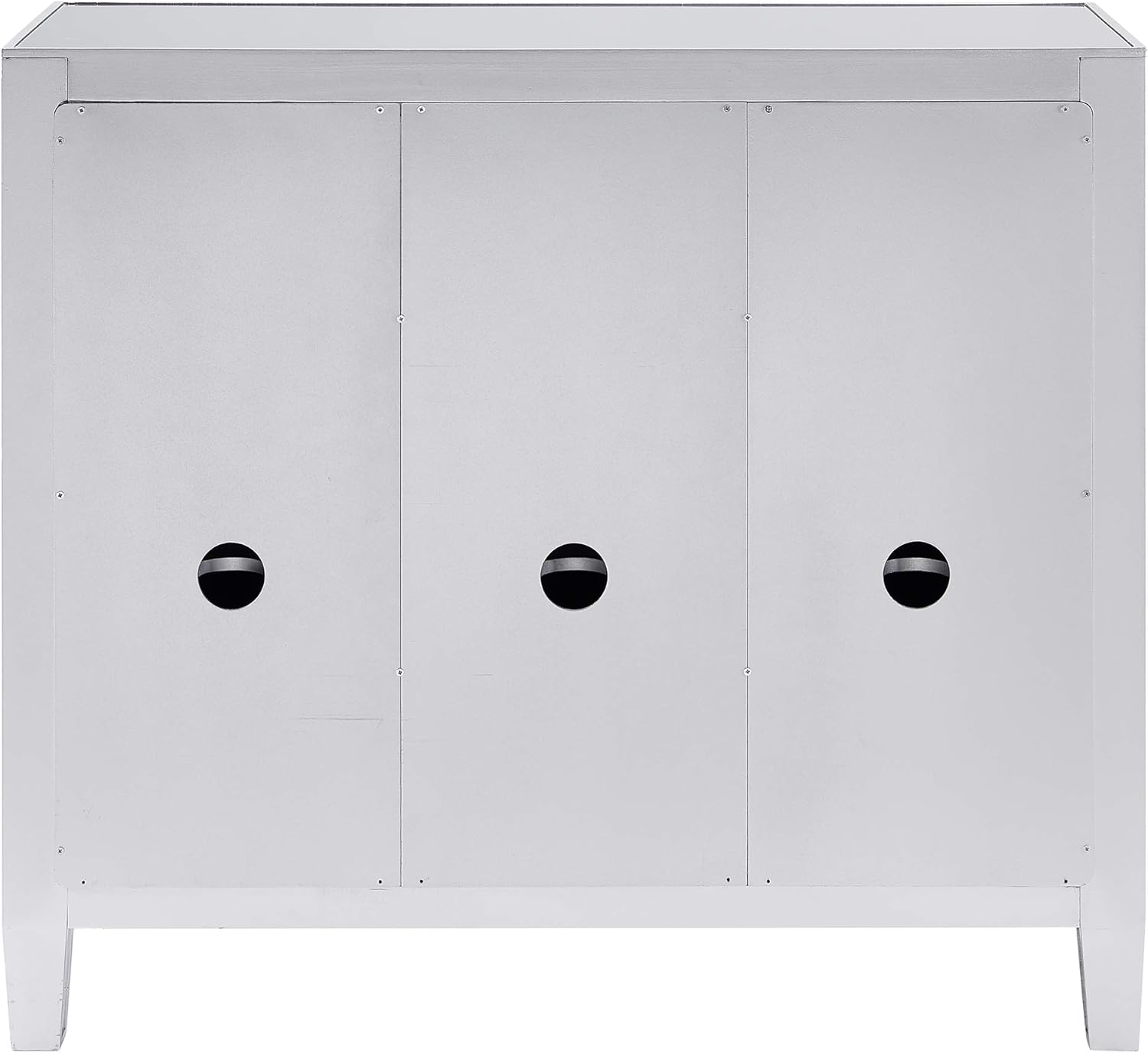 Mirrored Cabinet with Matte Silver Trim N158