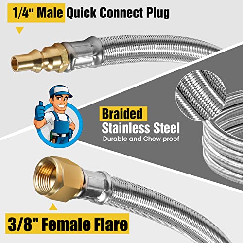 12FT Stainless Steel Quick Connect Propane Hose X84362