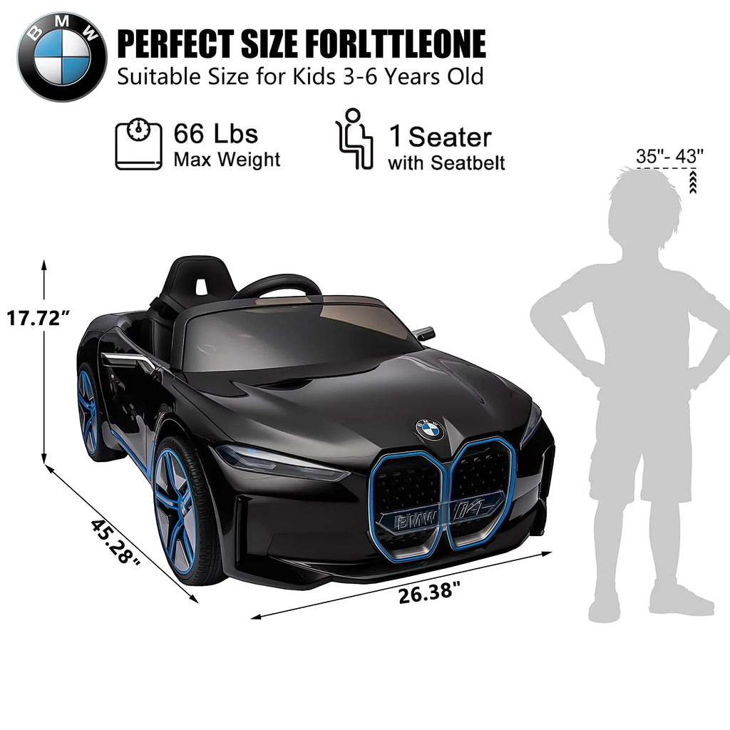 12V Battery Powered Electric Ride-On Car with Remote Control (Black) D661706