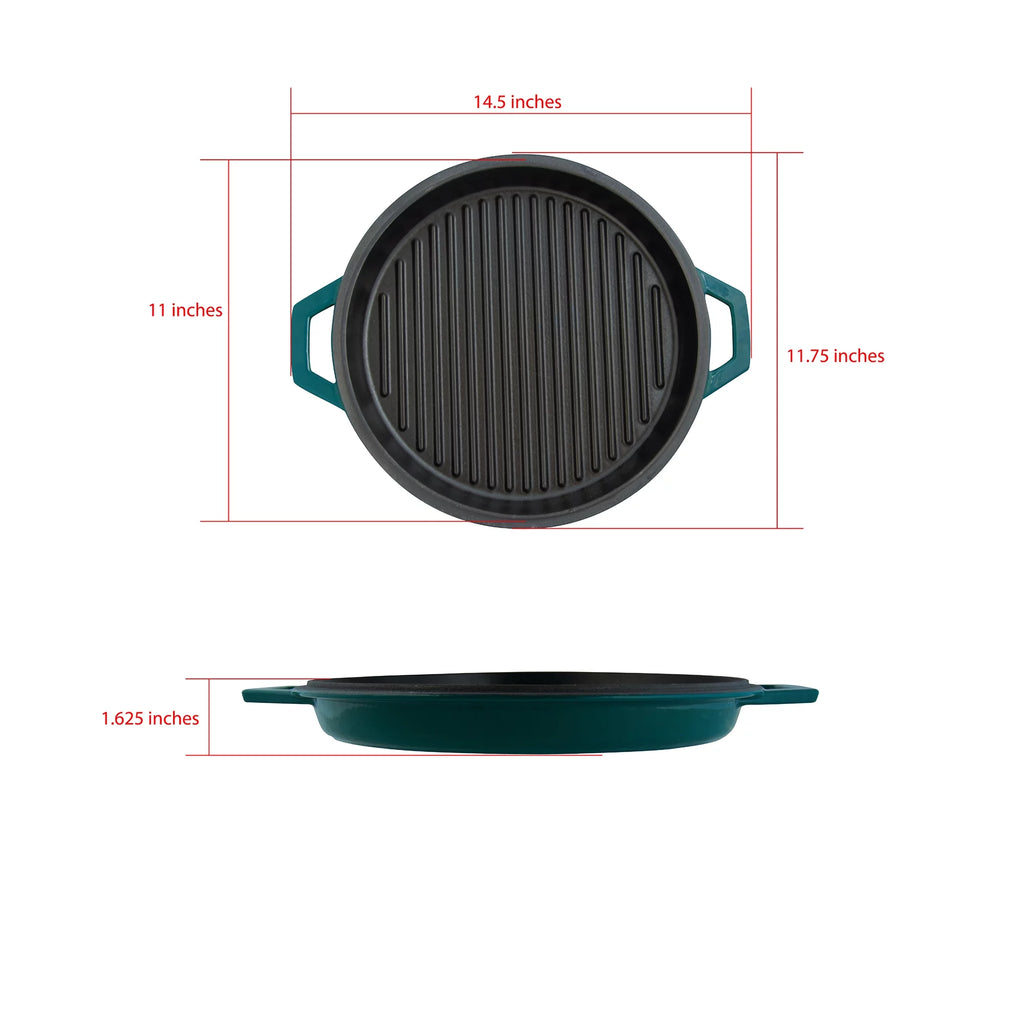 7 Quart Enameled Cast Iron Dutch Oven with Grill Lid L836530
