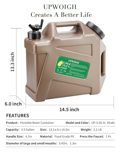 5 Gallon Water Jug and 2.6Gal Collapsible Water Bag Set of 2 Z3175