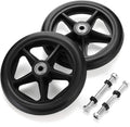2PCS 6 Inch Rubber Wheelchair Front Wheels Replacement Casters Black O654980