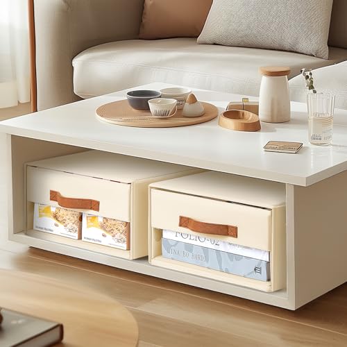Grey Fabric Closet Organizers with Drawers, 4-Pack L4819
