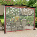 Brown PVC Clear Awning Canopy Patio Roll Up Enclosure U439