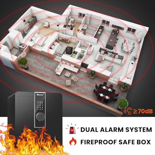 Fireproof Safe with LCD Touch Screen and Dual Alarm System T779