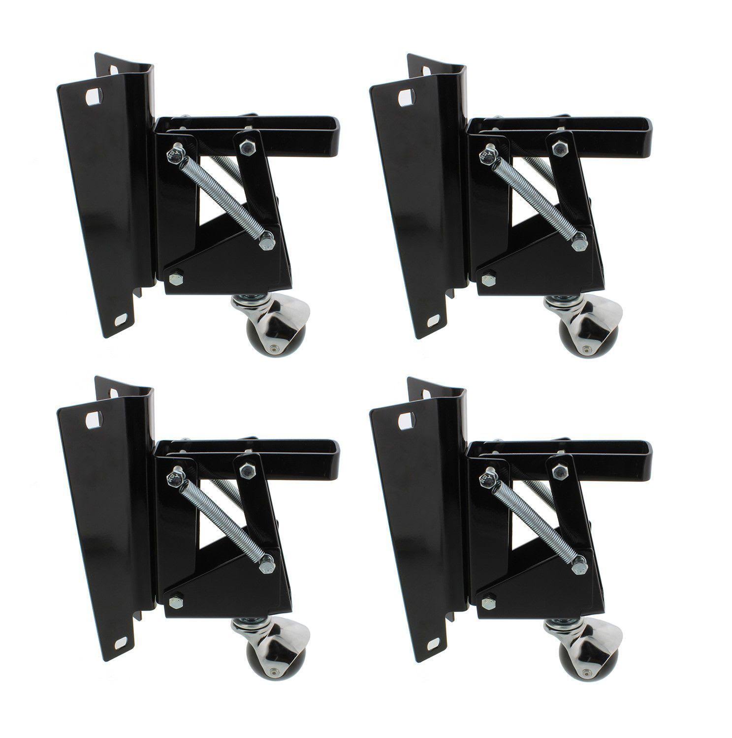 Heavy-Duty Retractable Swivel Caster Wheels with Bracket 4-Pack L979