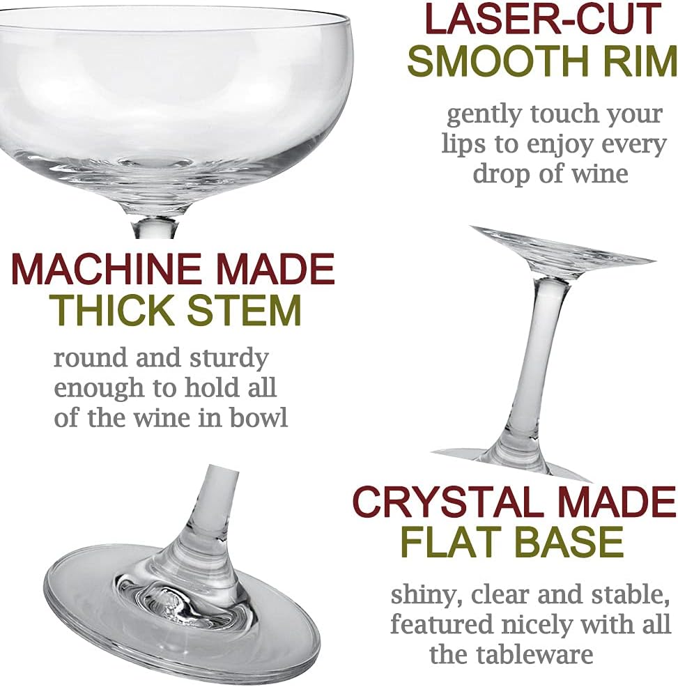 Champagne Coupe Glass Set of 2, Crystal, 7 oz B265