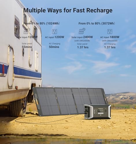 2000W 1024Wh Portable Power Station with Solar Charging N98327
