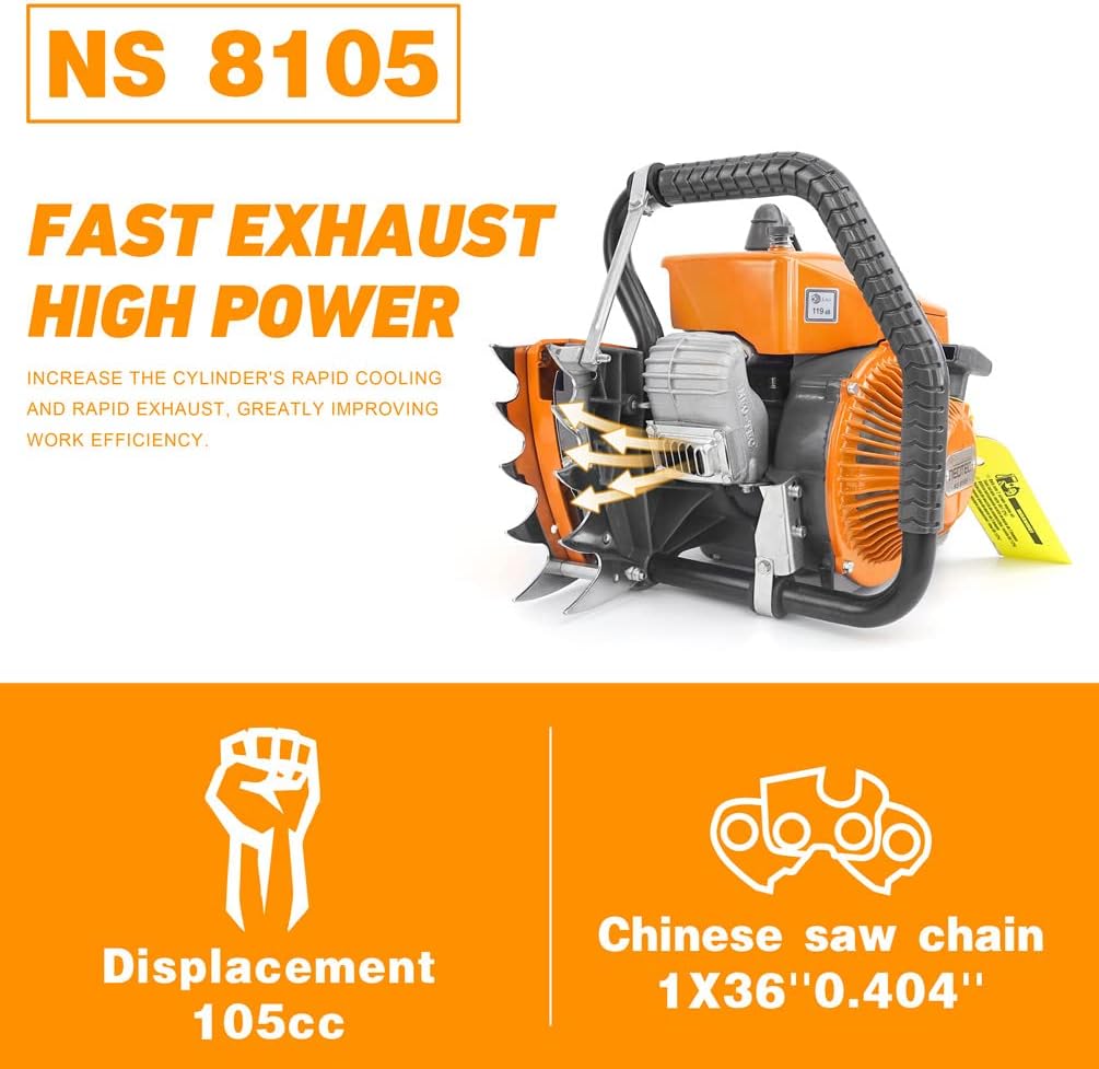 36 inch Gas Chainsaw 105cc 4.8KW 6.5HP A551