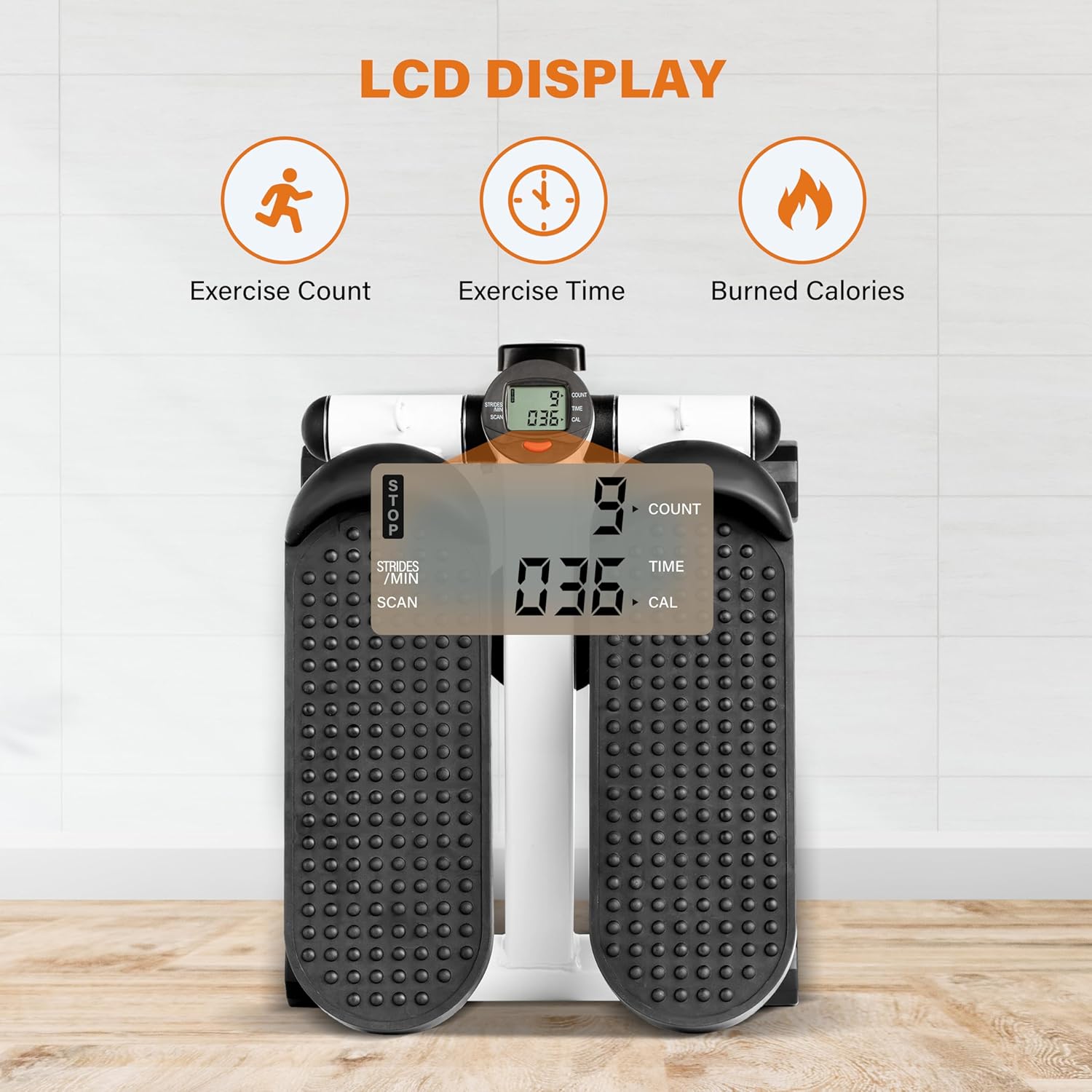 Mini Stepper with Resistance Band, 120KG Load J59838