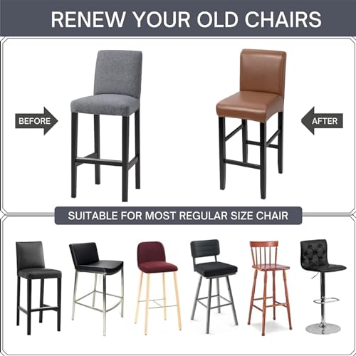 Waterproof PU Bar Stool Covers Set of 2 E6288