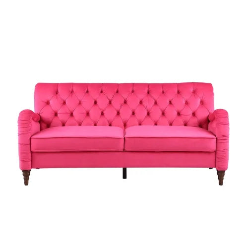 rose red 3 seater Chesterfield sofa E202449