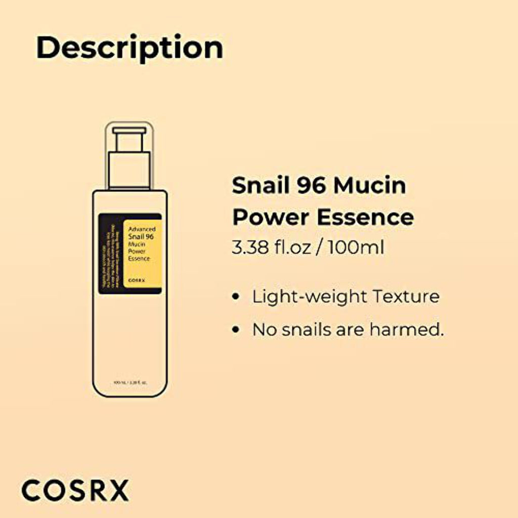 Snail Mucin 96% Power Repairing Essence 3.38 fl.oz 100ml Hydrating Serum G486001