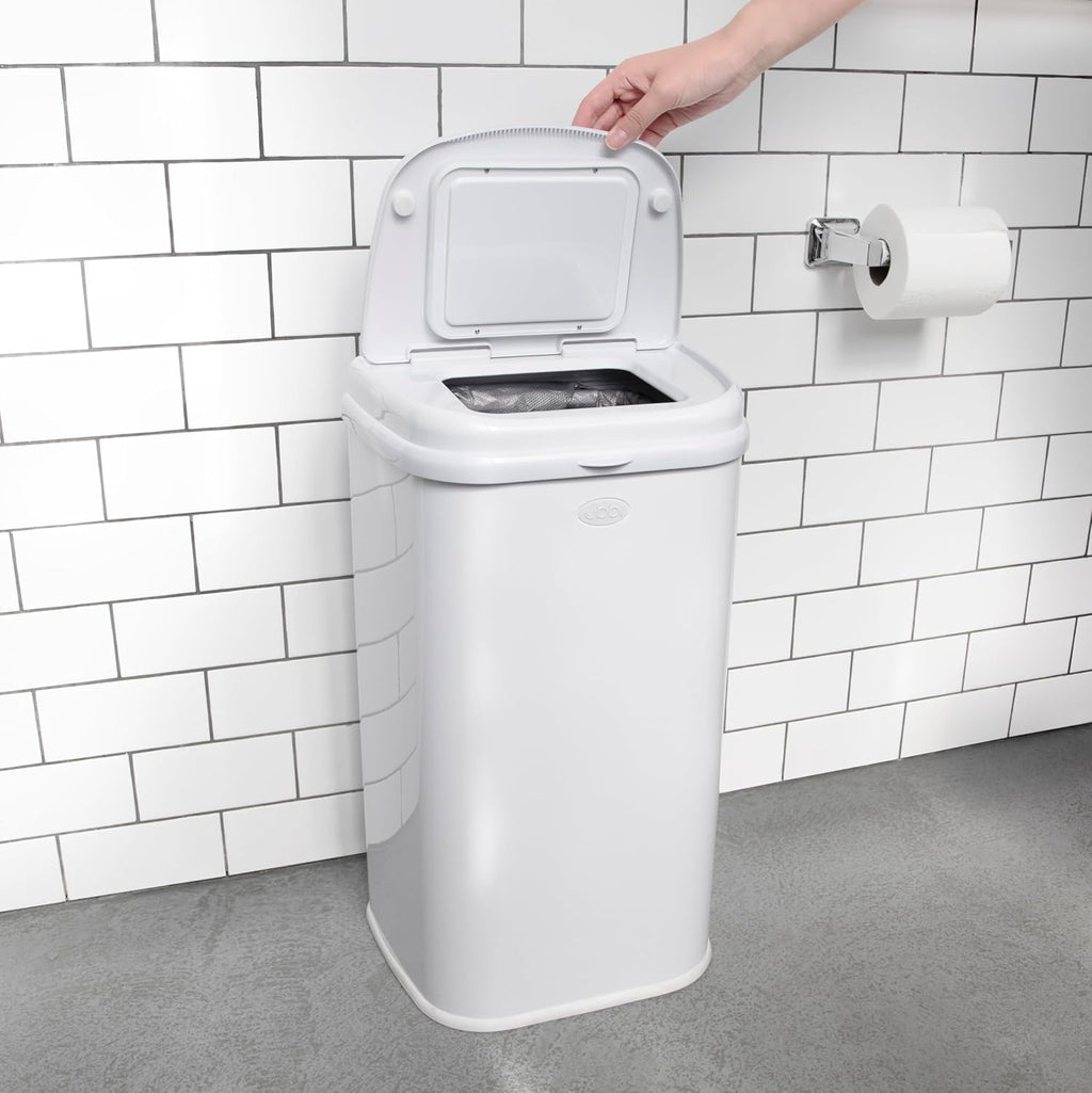 White Steel Odor Locking Diaper Pail I254