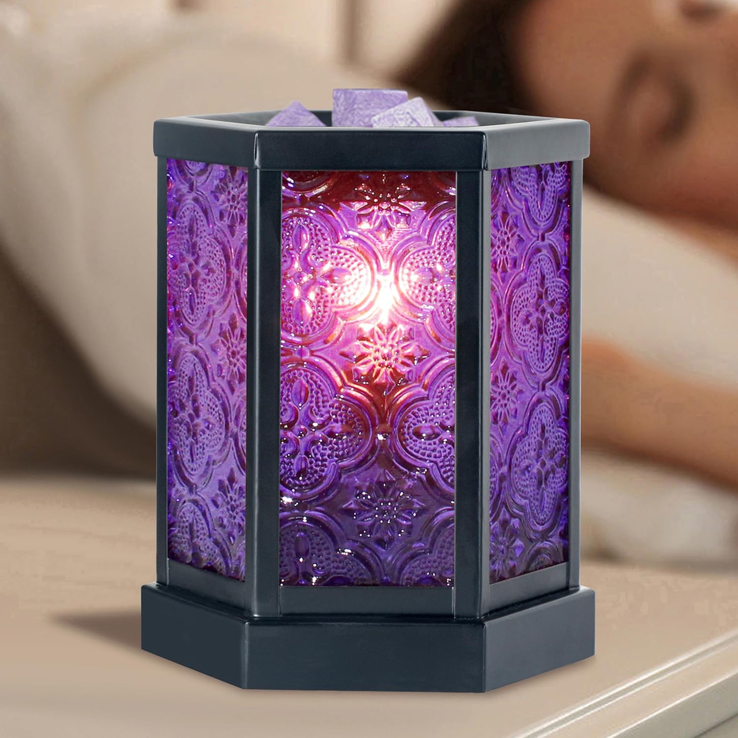Purple Glass Electric Wax Melt Warmer X628673