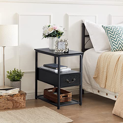 Black Single Drawer Tall Side Table O645248