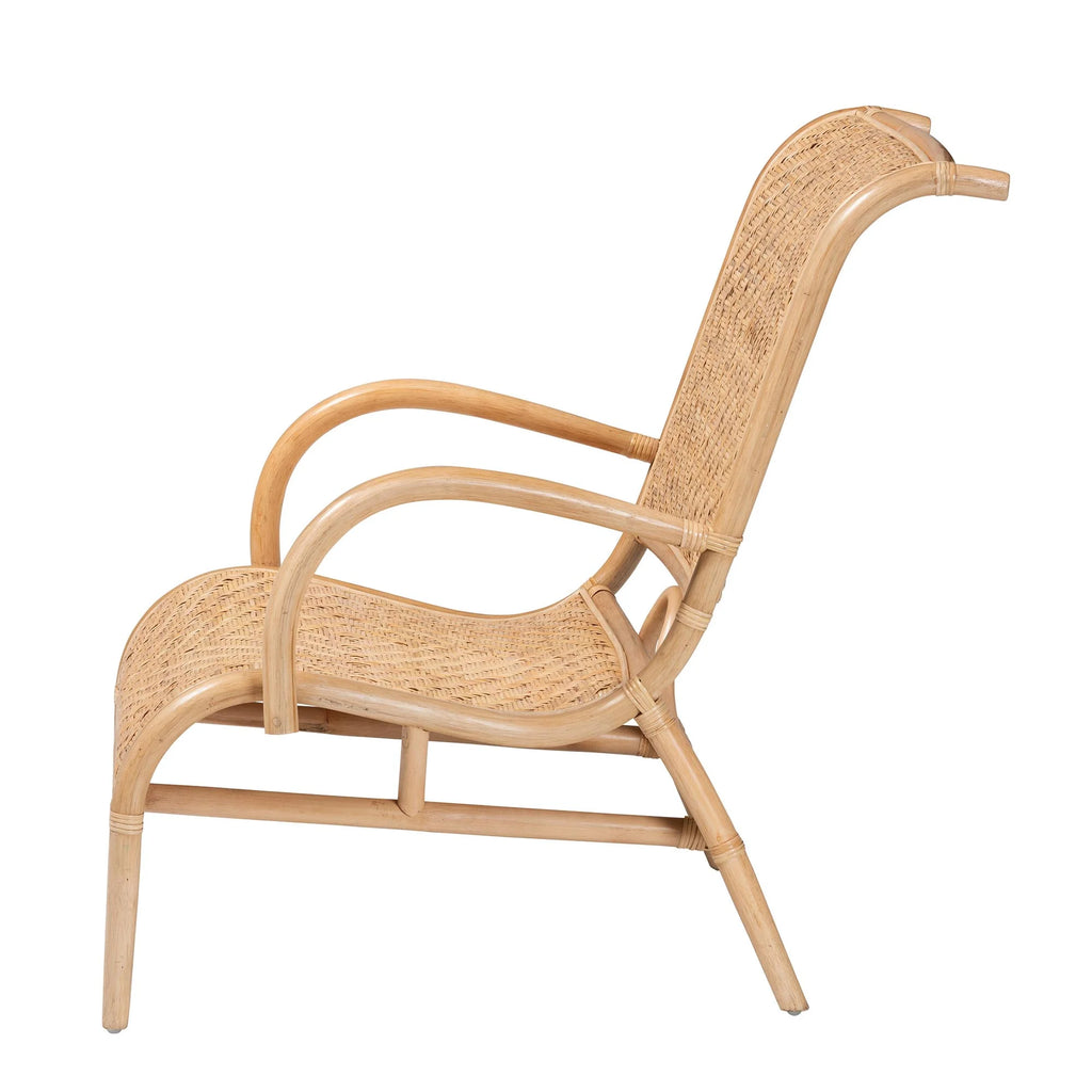 Natural Brown Rattan Lounge Chair D350234