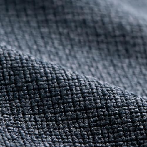 Blue 3 Seater Linen Sofa with Deep Seats G9345