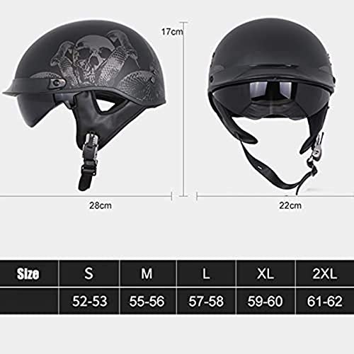 Vintage Motorcycle Half Helmet DOT Certified Lightweight Breathable with Sun Protection Goggles M71668